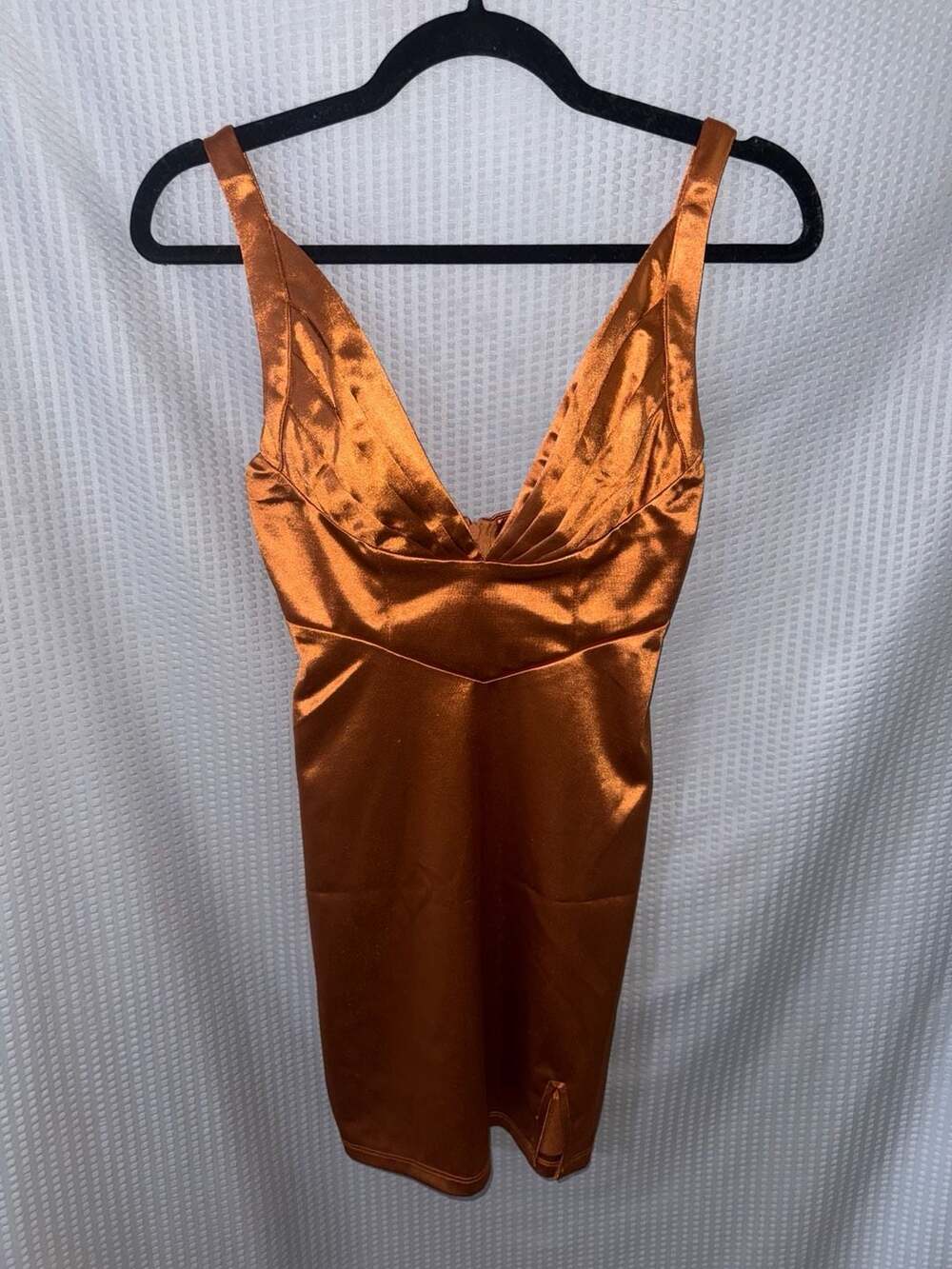 Alice Elle Size 6 Burnt Orange Satin Mini Dress